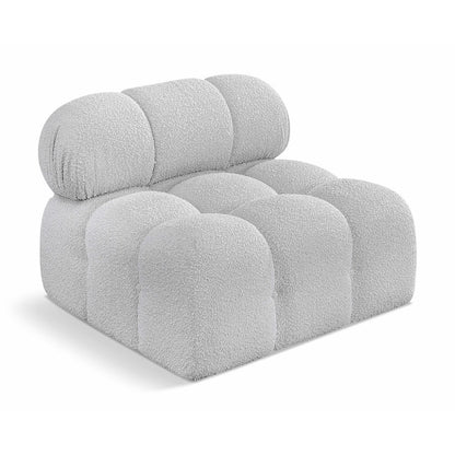 Ames Grey Boucle Fabric Armless
