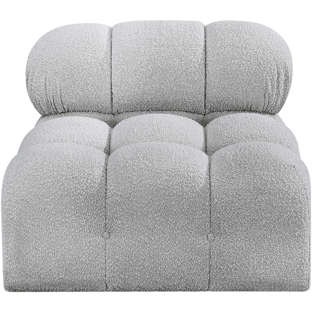 Ames Grey Boucle Fabric Armless