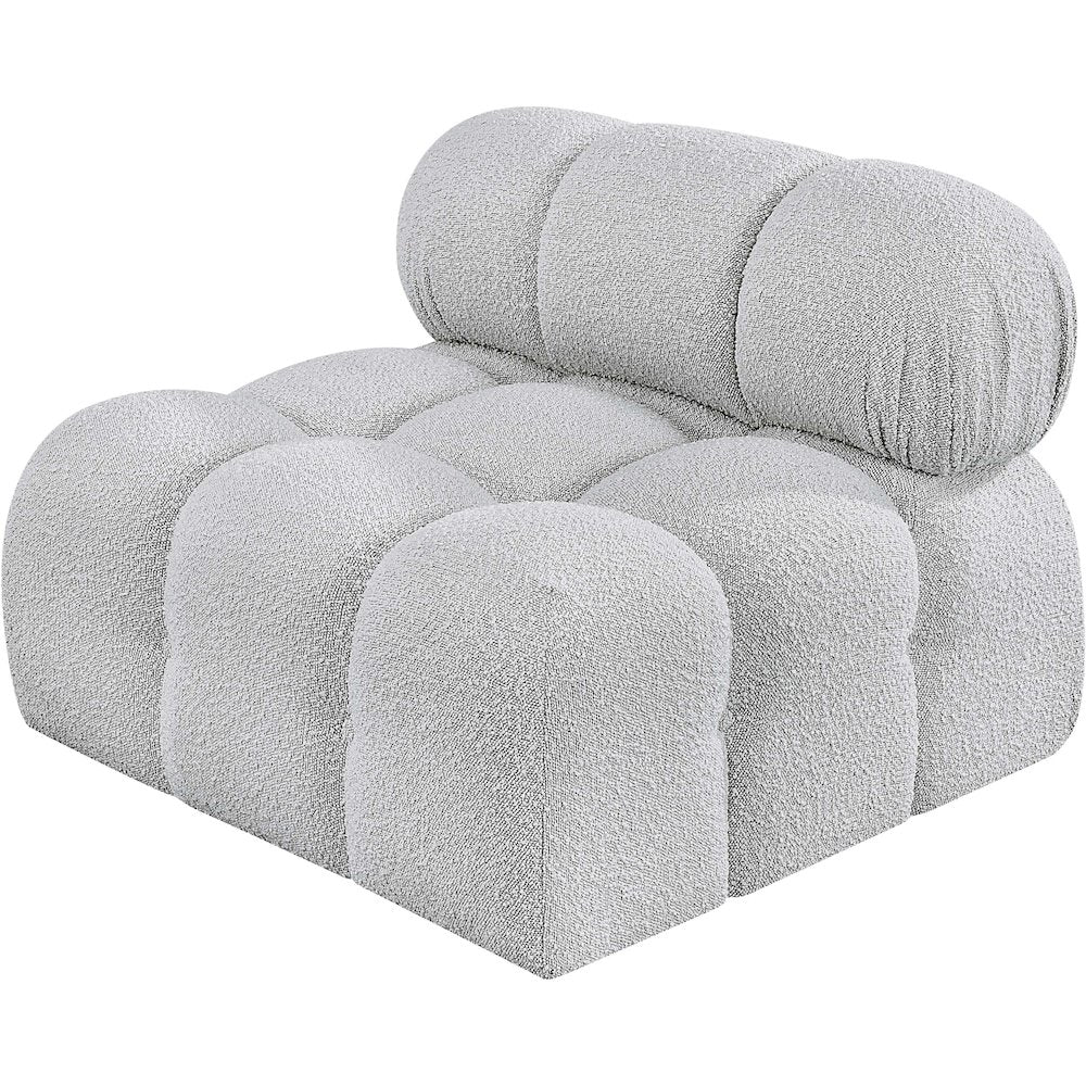 Ames Grey Boucle Fabric Armless