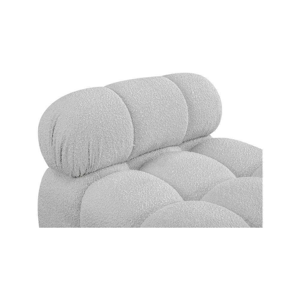 Ames Grey Boucle Fabric Armless