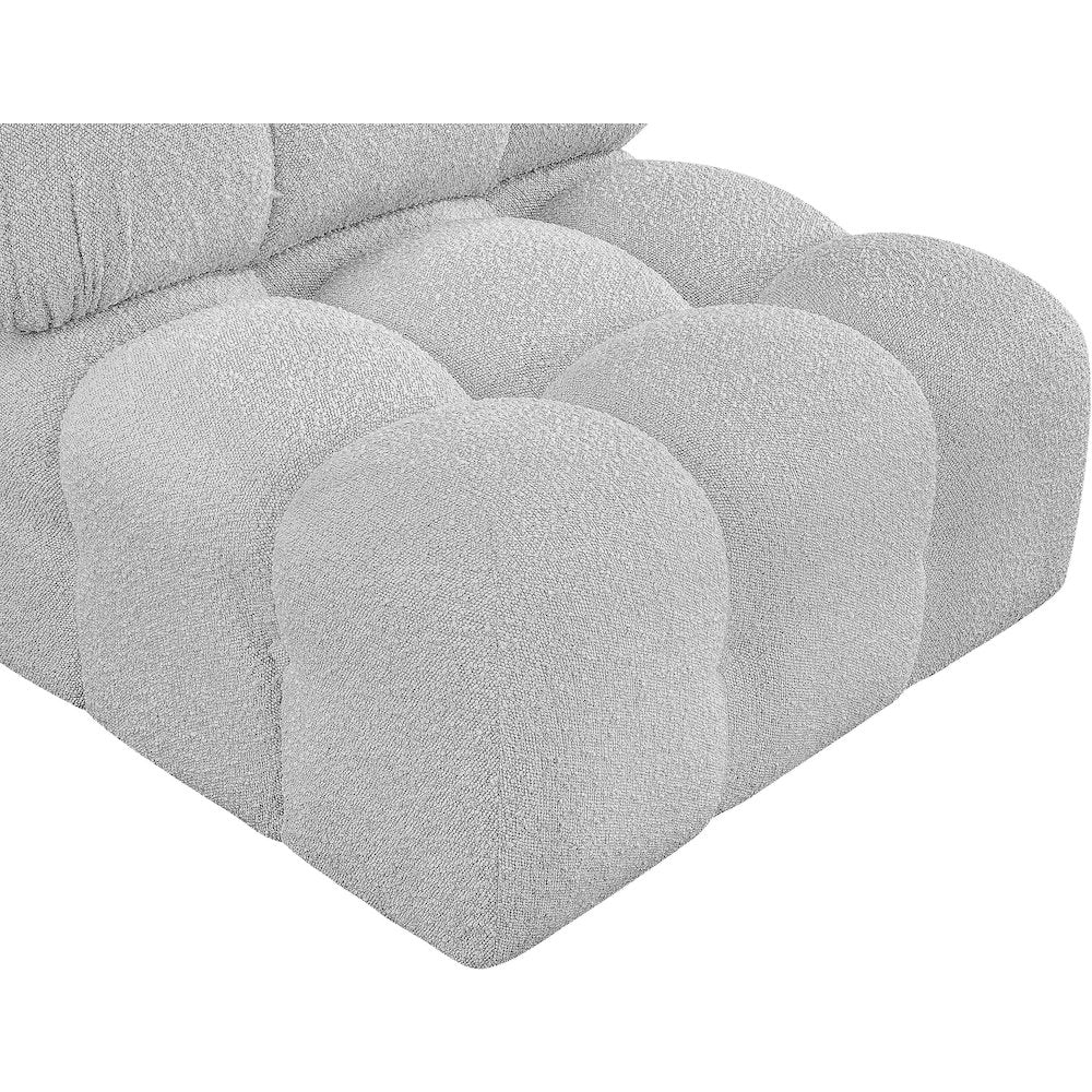 Ames Grey Boucle Fabric Armless