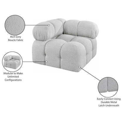 Ames Grey Boucle Fabric Corner