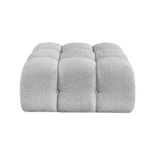 Ames Grey Boucle Fabric Ottoman