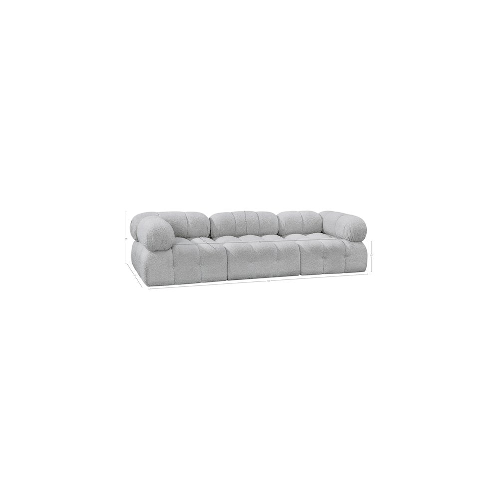 Ames Grey Boucle Fabric Modular Sofa