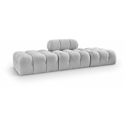 Ames 102" Grey Boucle Fabric Upholstered 3pc. Modular Sofa