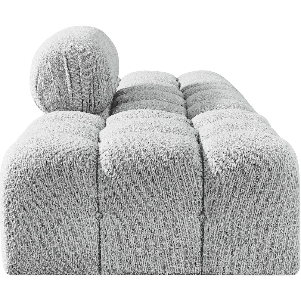 Ames 102" Grey Boucle Fabric Upholstered 3pc. Modular Sofa