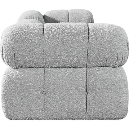 Ames 102" Grey Boucle Fabric Upholstered 3pc. Modular Sofa