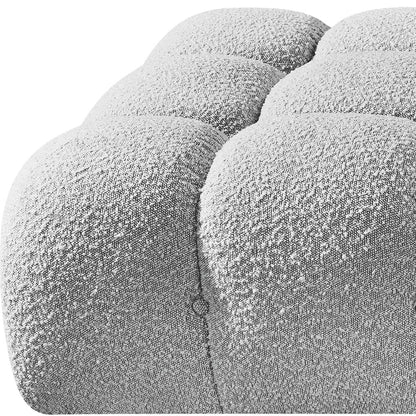 Ames 102" Grey Boucle Fabric Upholstered 3pc. Modular Sofa