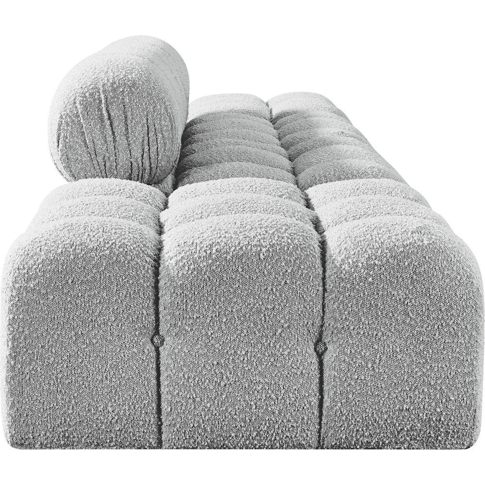 Ames 136" Grey Boucle Fabric Upholstered 4pc. Modular Sofa