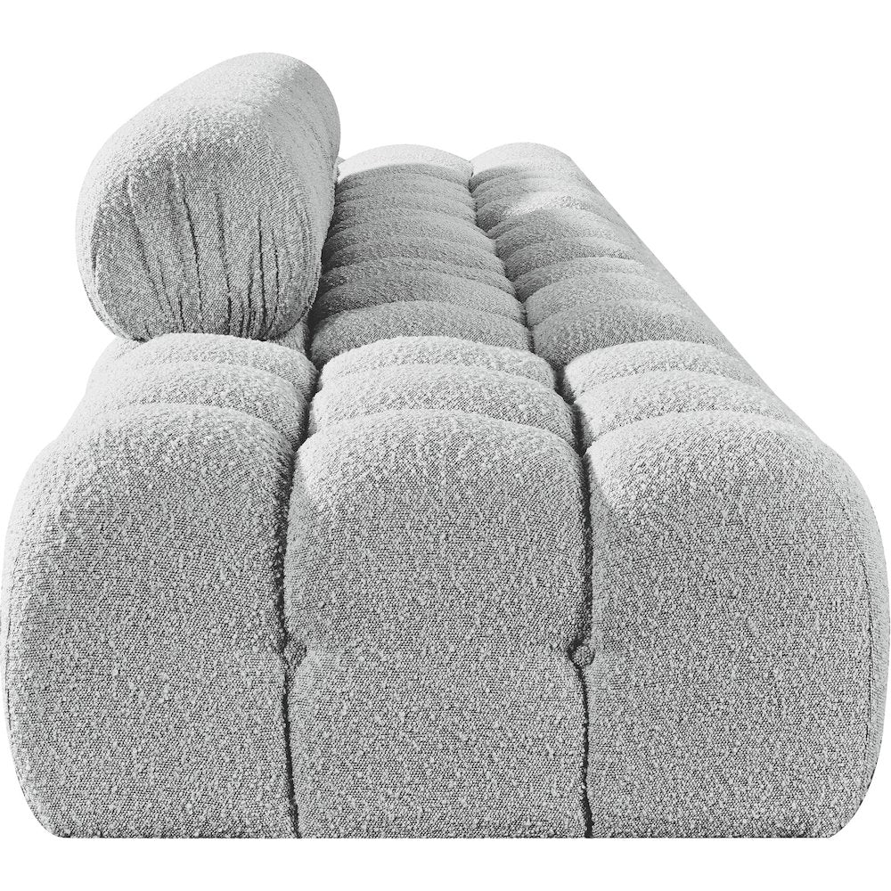 Ames 170" Grey Boucle Fabric Upholstered 5pc. Modular Sofa
