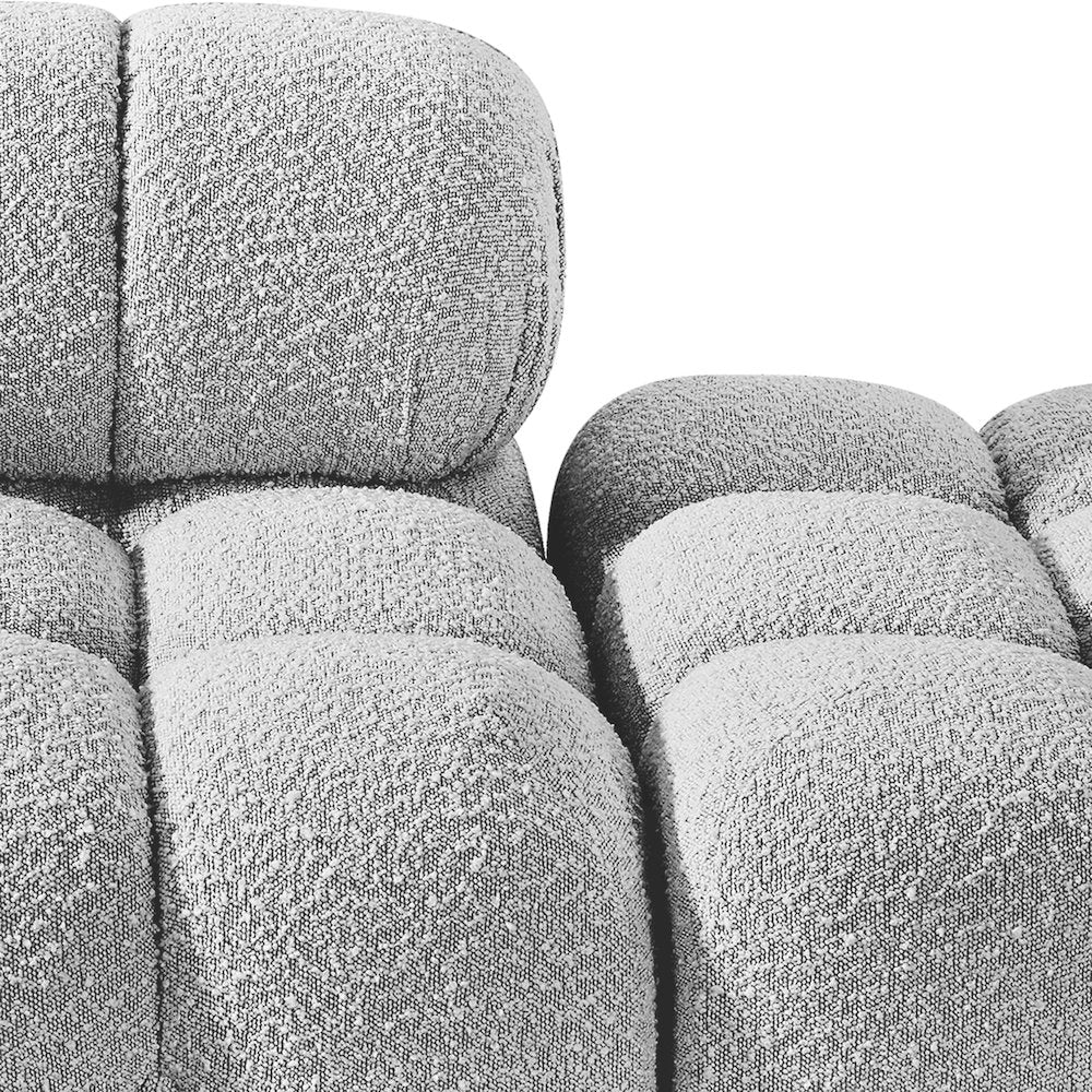 Ames 170" Grey Boucle Fabric Upholstered 5pc. Modular Sofa