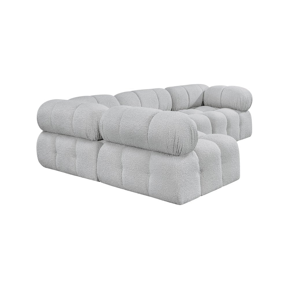 Ames Grey Boucle Fabric Modular Sectional