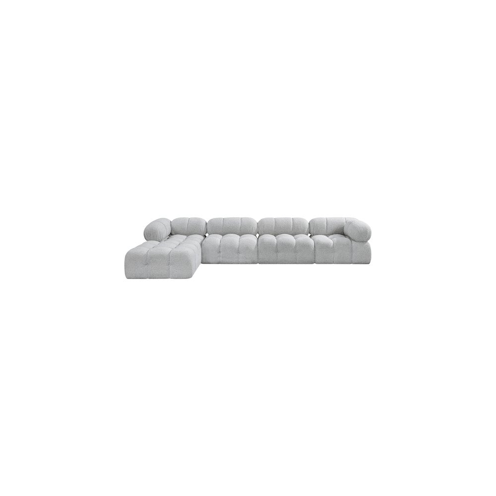 Ames Grey Boucle Fabric Modular Sectional
