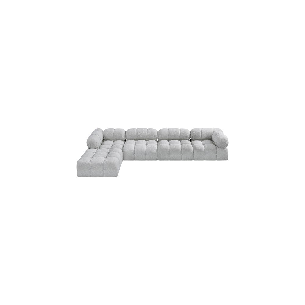 Ames Grey Boucle Fabric Modular Sectional