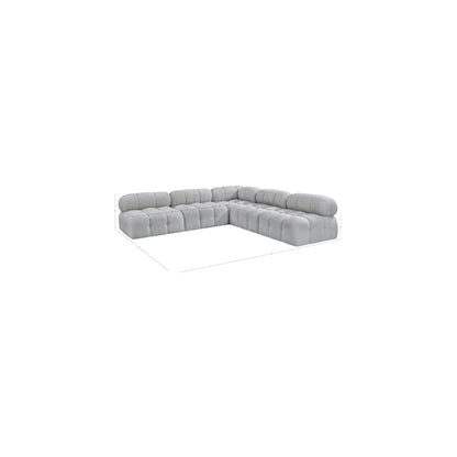 Ames Grey Boucle Fabric Modular Sectional