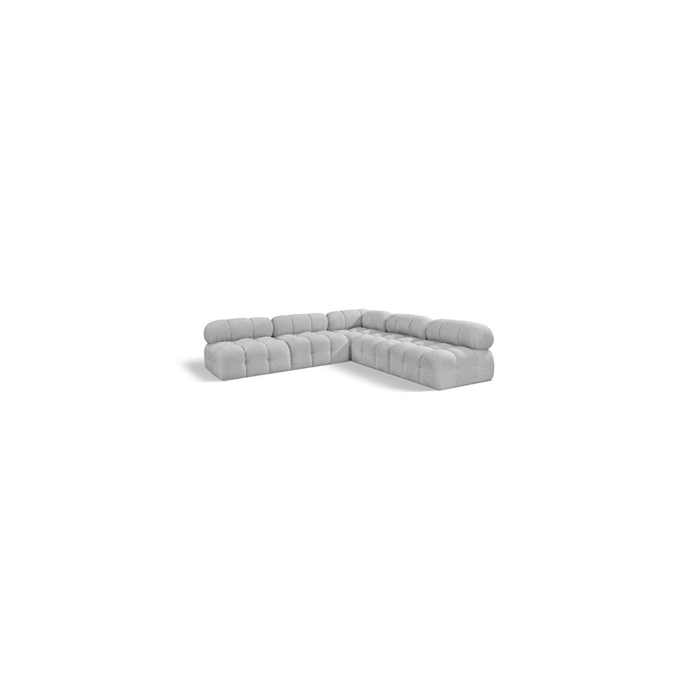 Ames Grey Boucle Fabric Modular Sectional