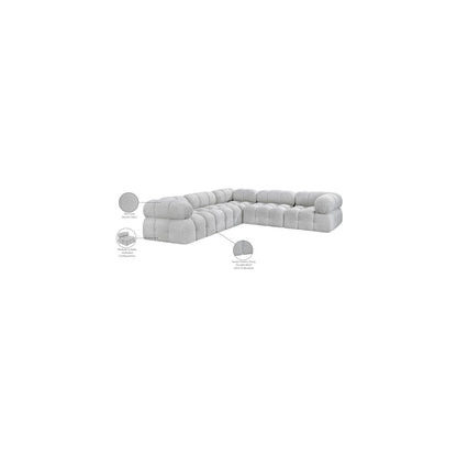 Ames Grey Boucle Fabric Modular Sectional