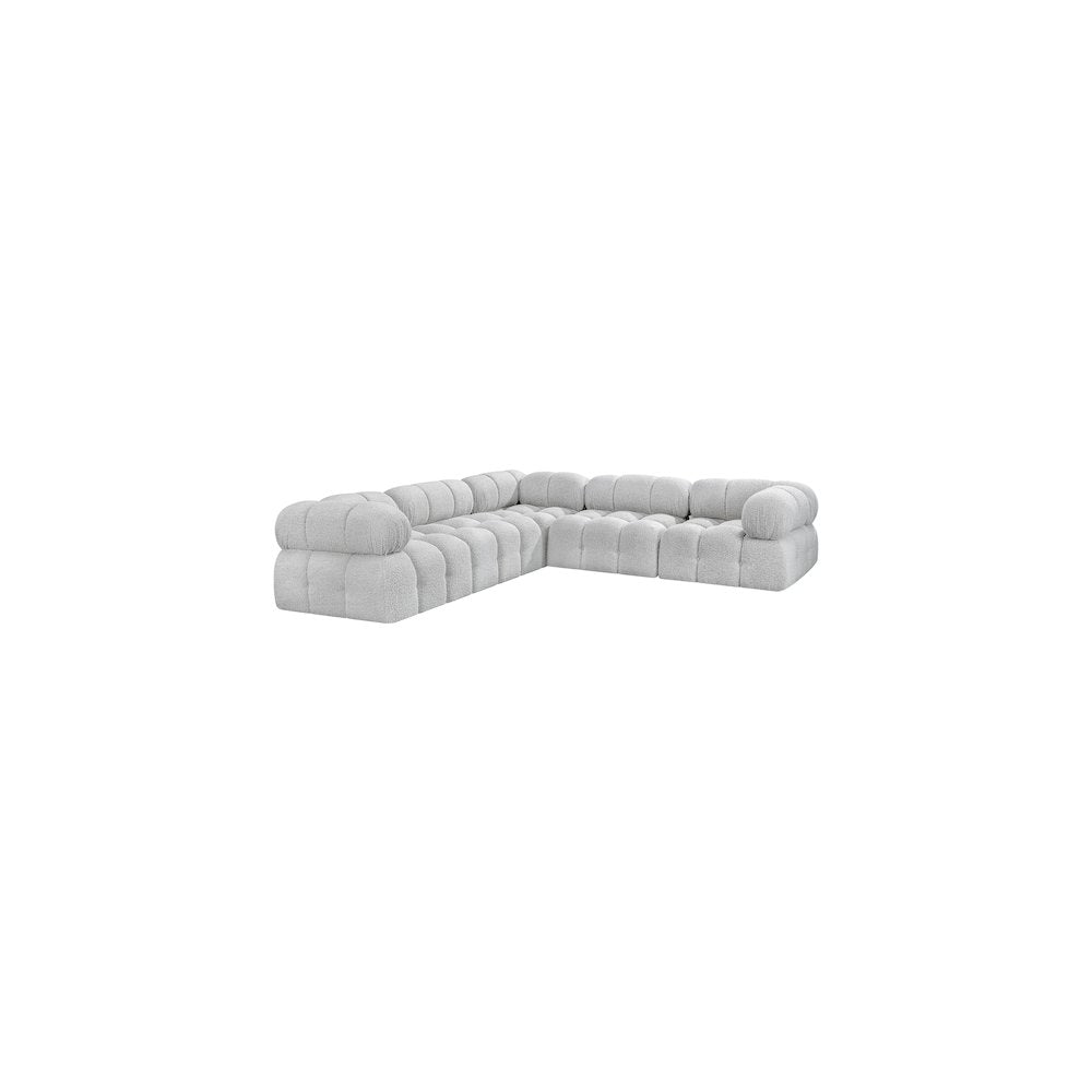 Ames Grey Boucle Fabric Modular Sectional