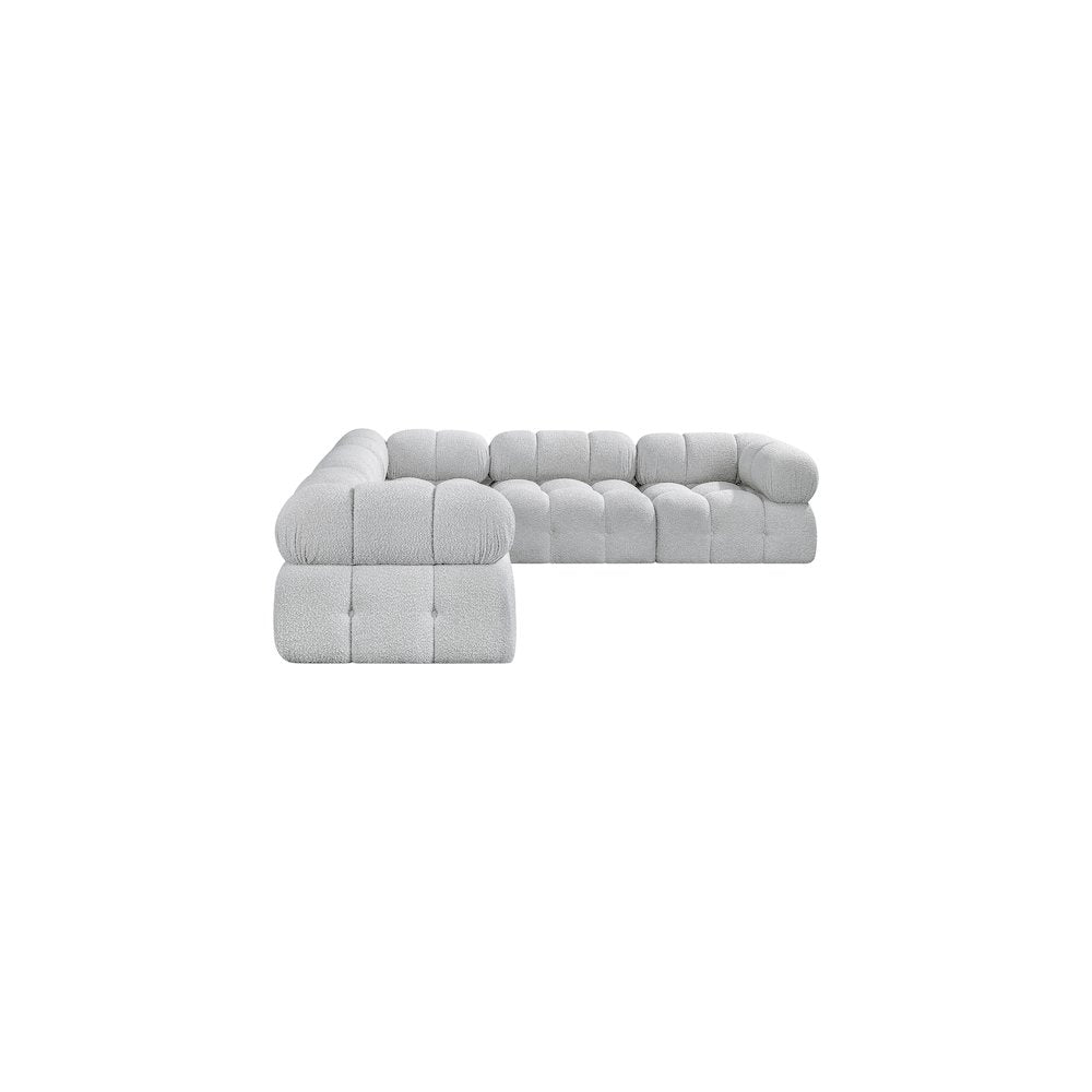 Ames Grey Boucle Fabric Modular Sectional