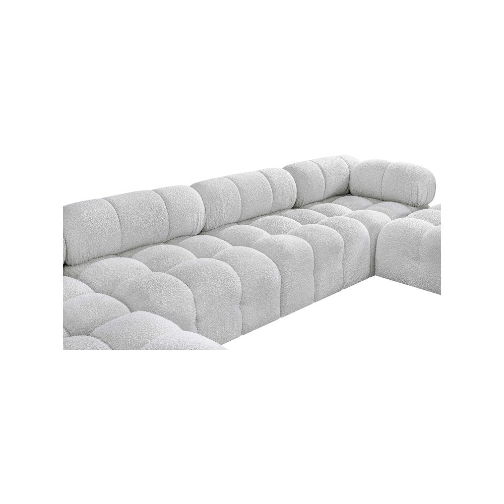 Ames Grey Boucle Fabric Modular Sectional