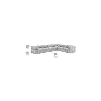 Ames Grey Boucle Fabric Modular Sectional