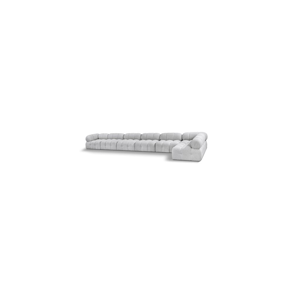 Ames Grey Boucle Fabric Modular Sectional