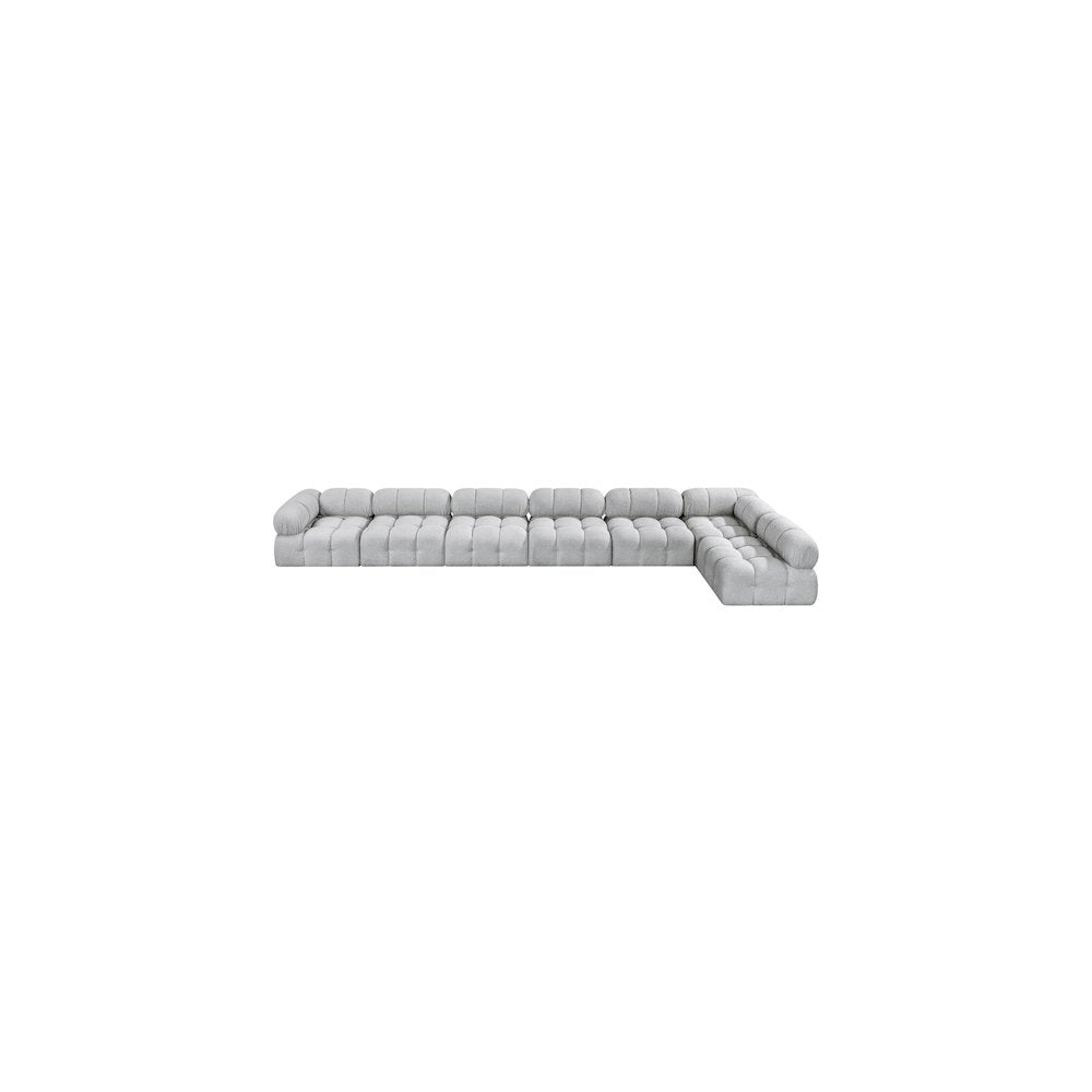 Ames Grey Boucle Fabric Modular Sectional