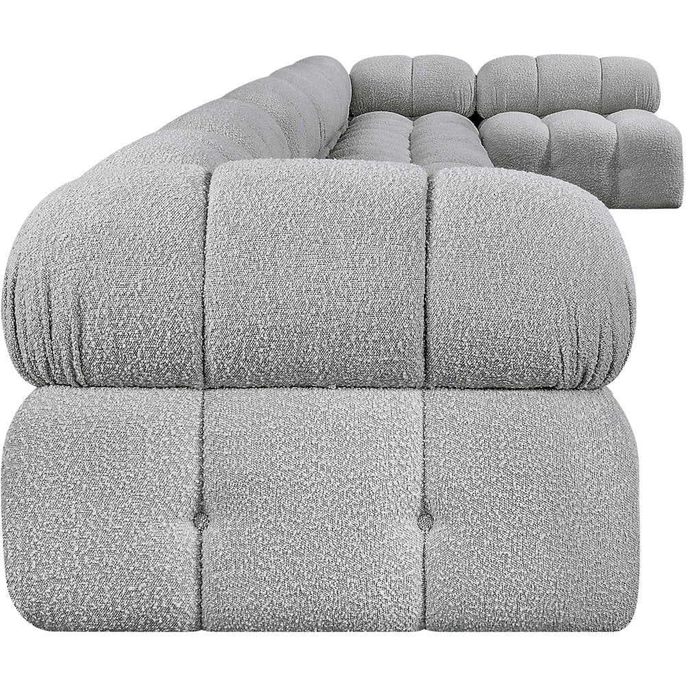 Ames Grey Boucle Fabric Modular Sectional