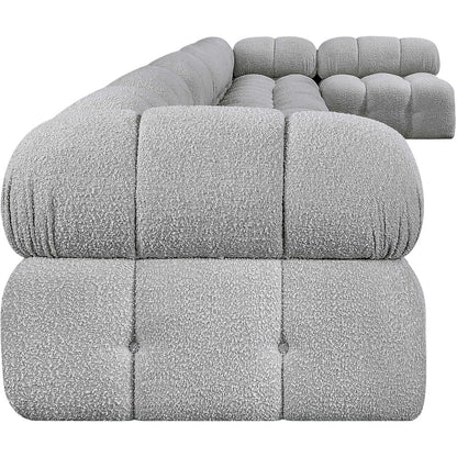 Ames Grey Boucle Fabric Modular Sectional