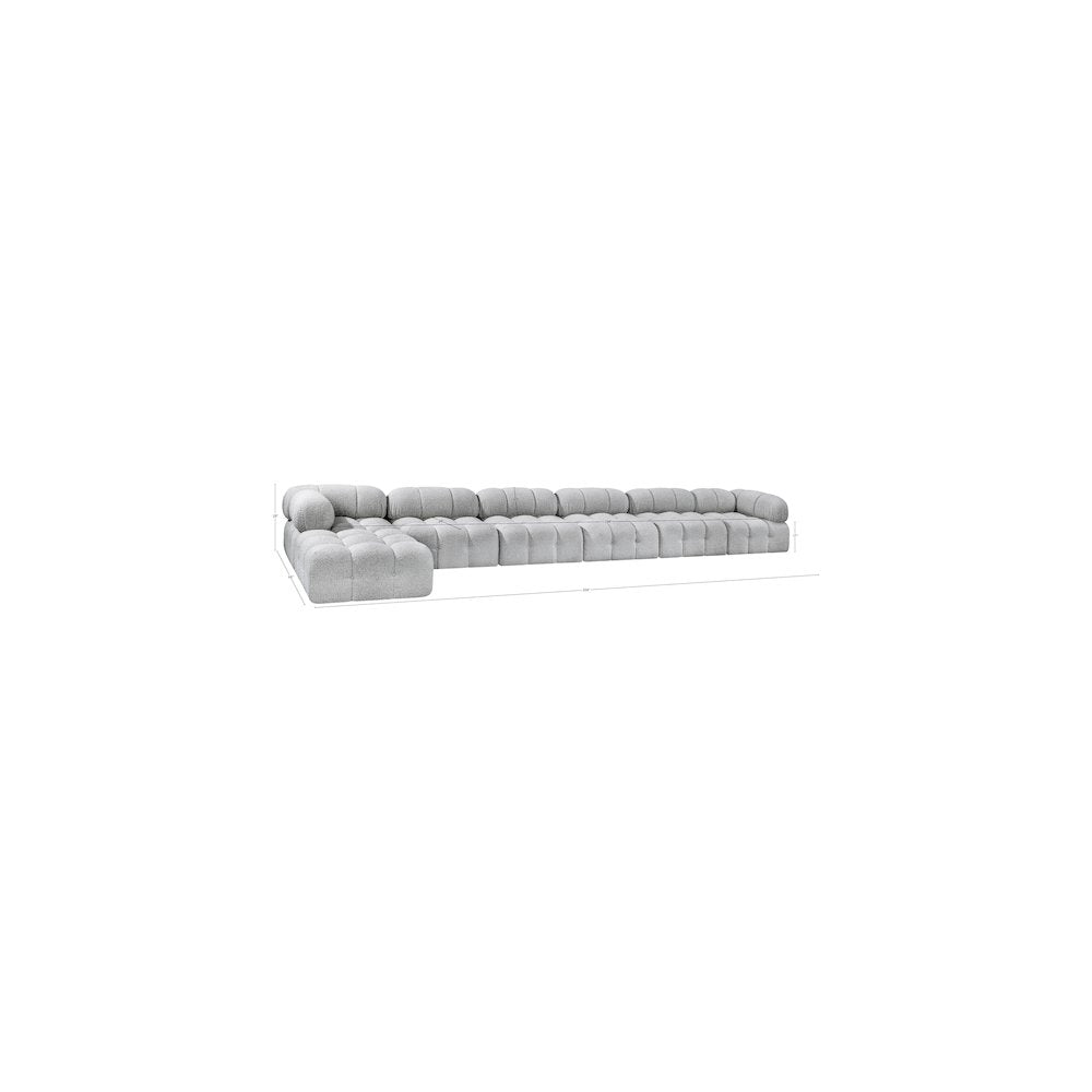Ames Grey Boucle Fabric Modular Sectional