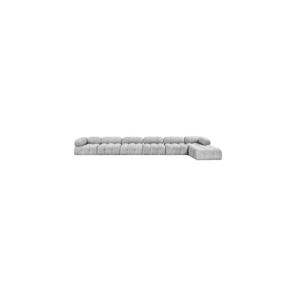 Ames Grey Boucle Fabric Modular Sectional