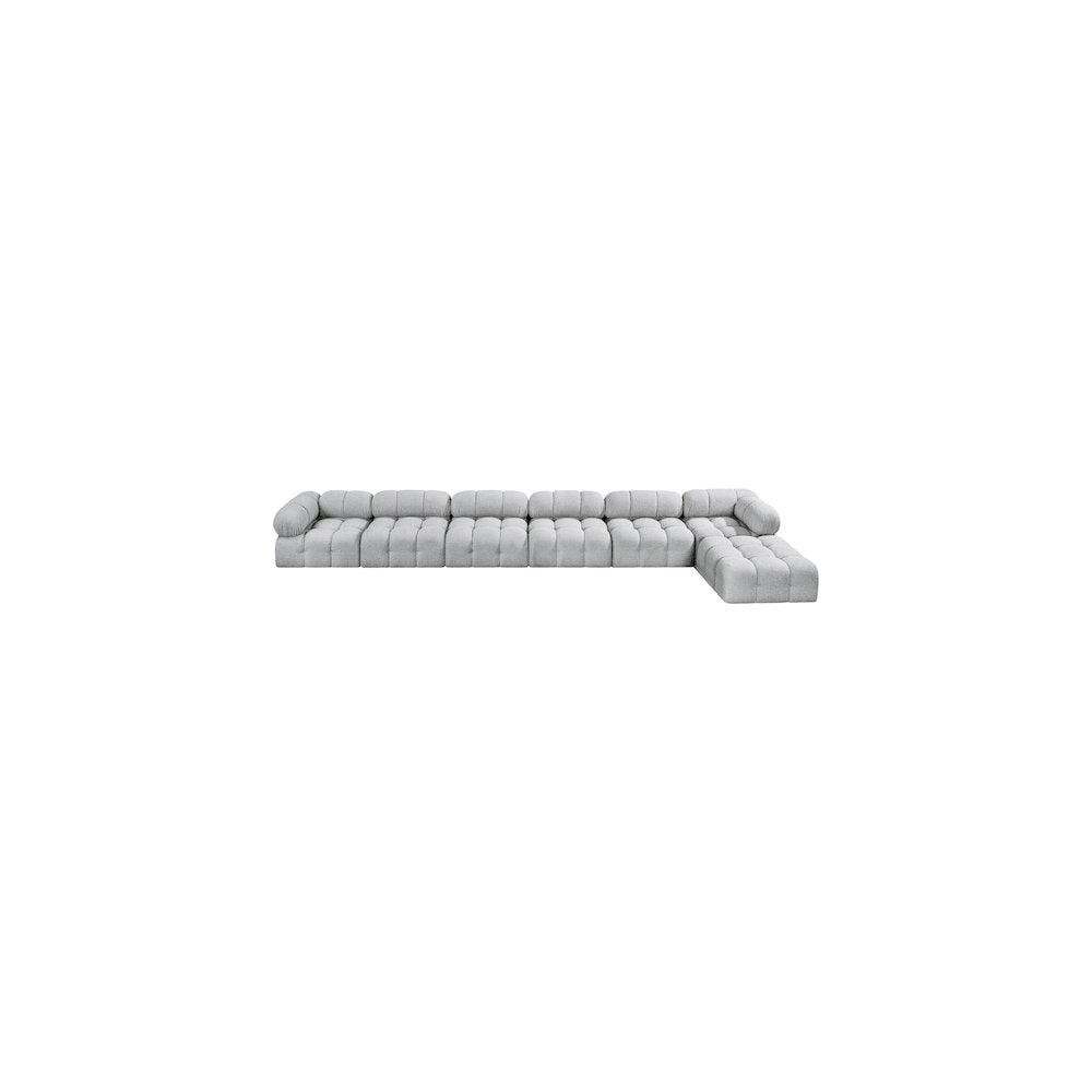 Ames Grey Boucle Fabric Modular Sectional