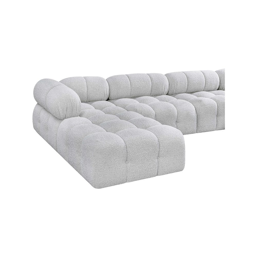 Ames Grey Boucle Fabric Modular Sectional