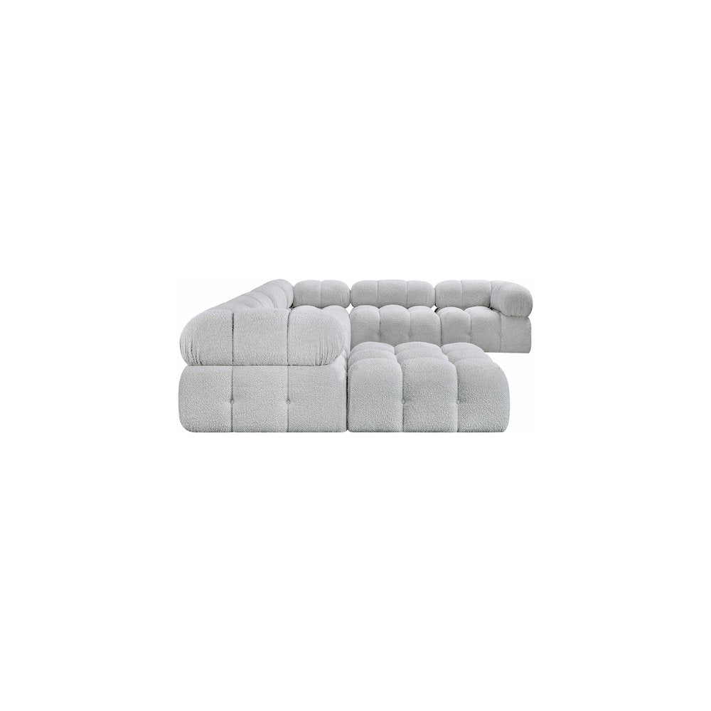 Ames Grey Boucle Fabric Modular Sectional