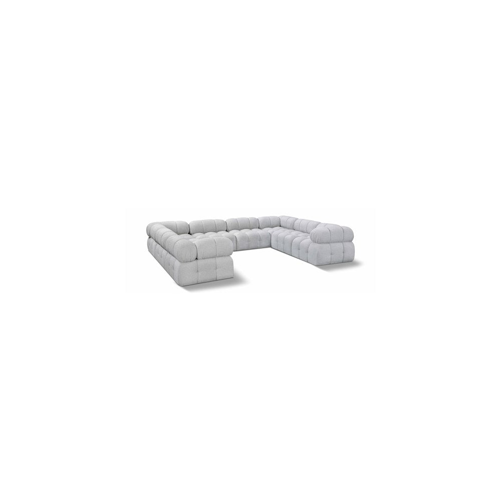 Ames Grey Boucle Fabric Modular Sectional