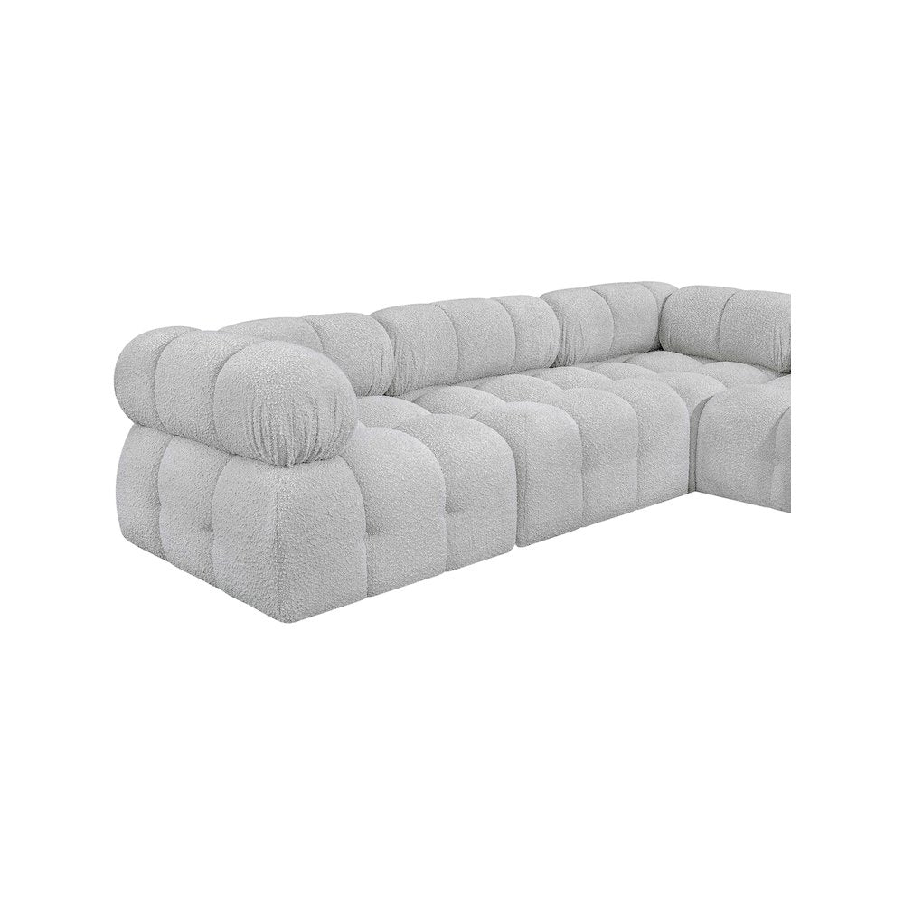 Ames Grey Boucle Fabric Modular Sectional