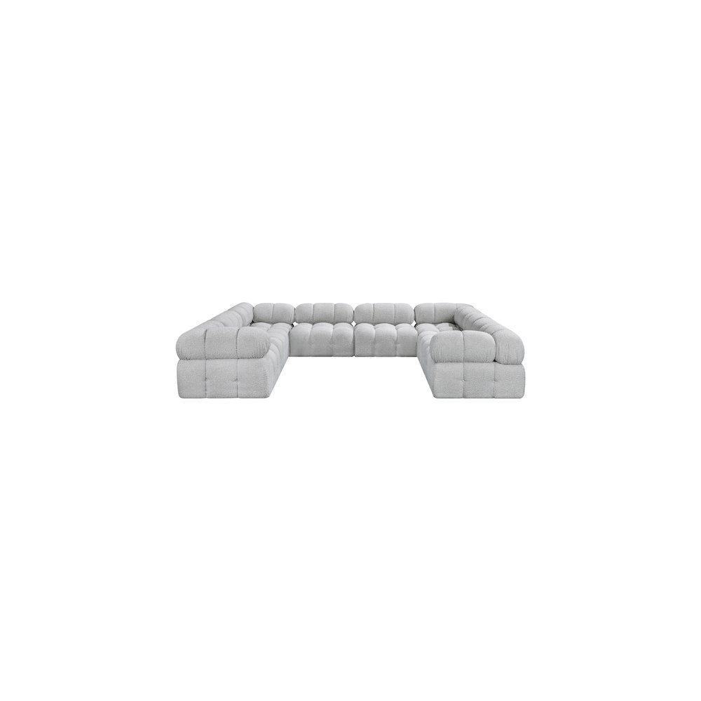 Ames Grey Boucle Fabric Modular Sectional