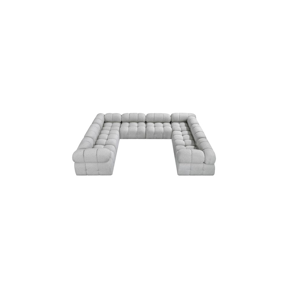 Ames Grey Boucle Fabric Modular Sectional