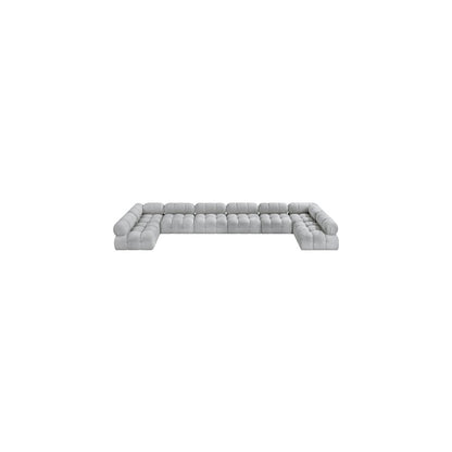 Ames Grey Boucle Fabric Modular Sectional