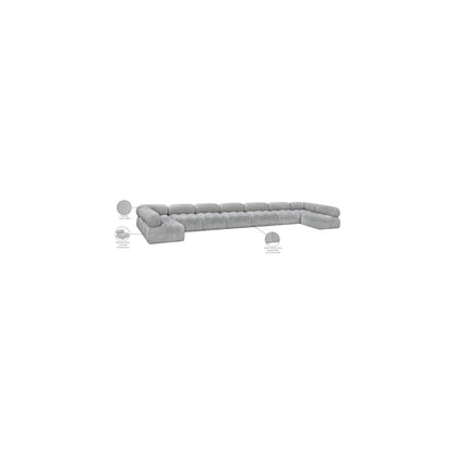 Ames Grey Boucle Fabric Modular Sectional