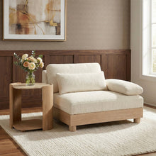Turin Cream Chenille Fabric Upholstered Modular Right Arm Chair