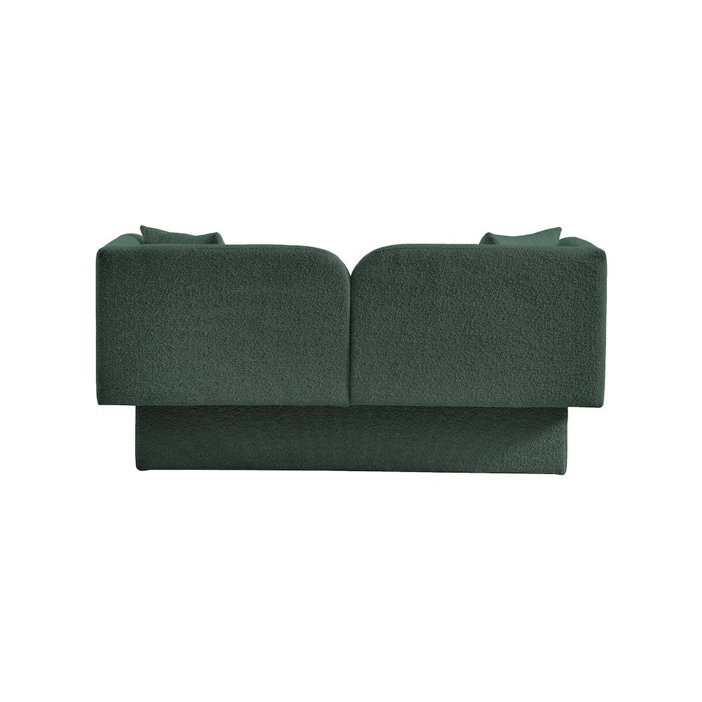 Marcel Green Boucle Fabric Loveseat