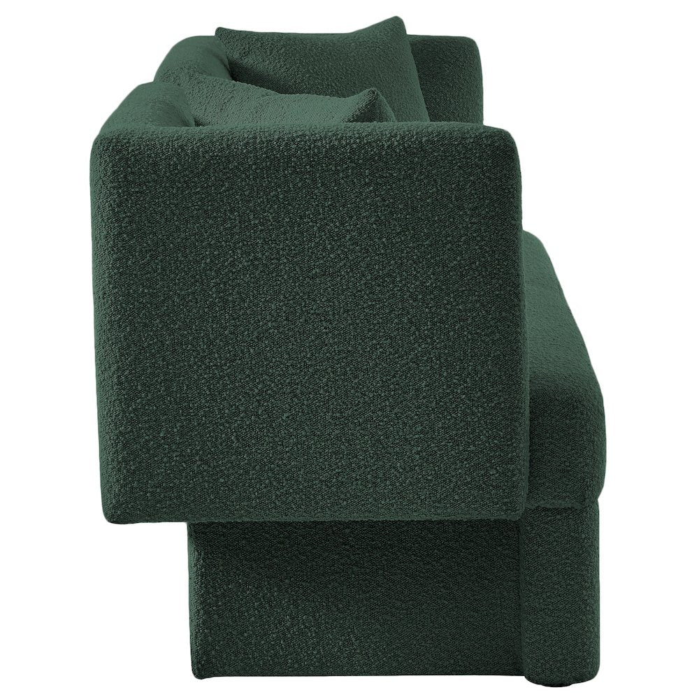 Marcel Green Boucle Fabric Loveseat