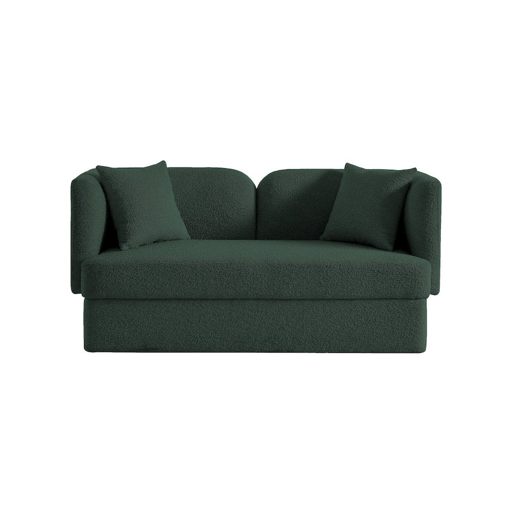 Marcel Green Boucle Fabric Loveseat