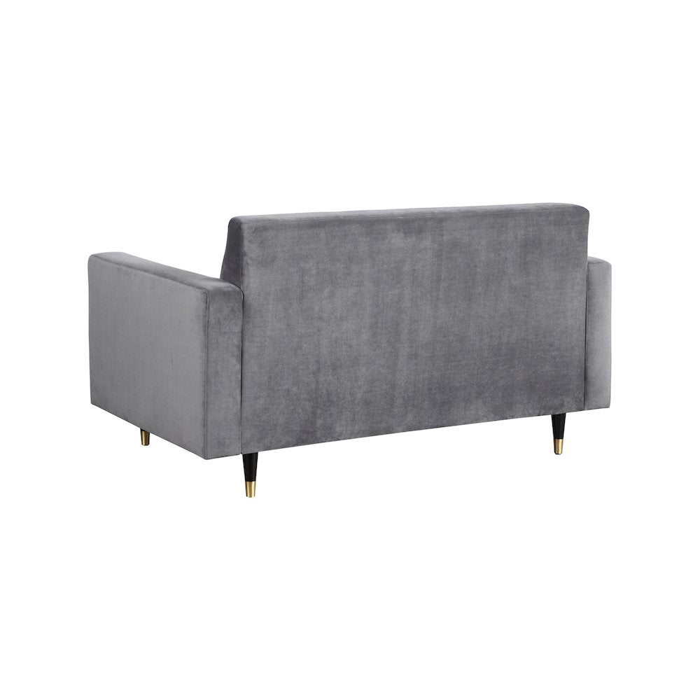 Lola Grey Velvet Loveseat