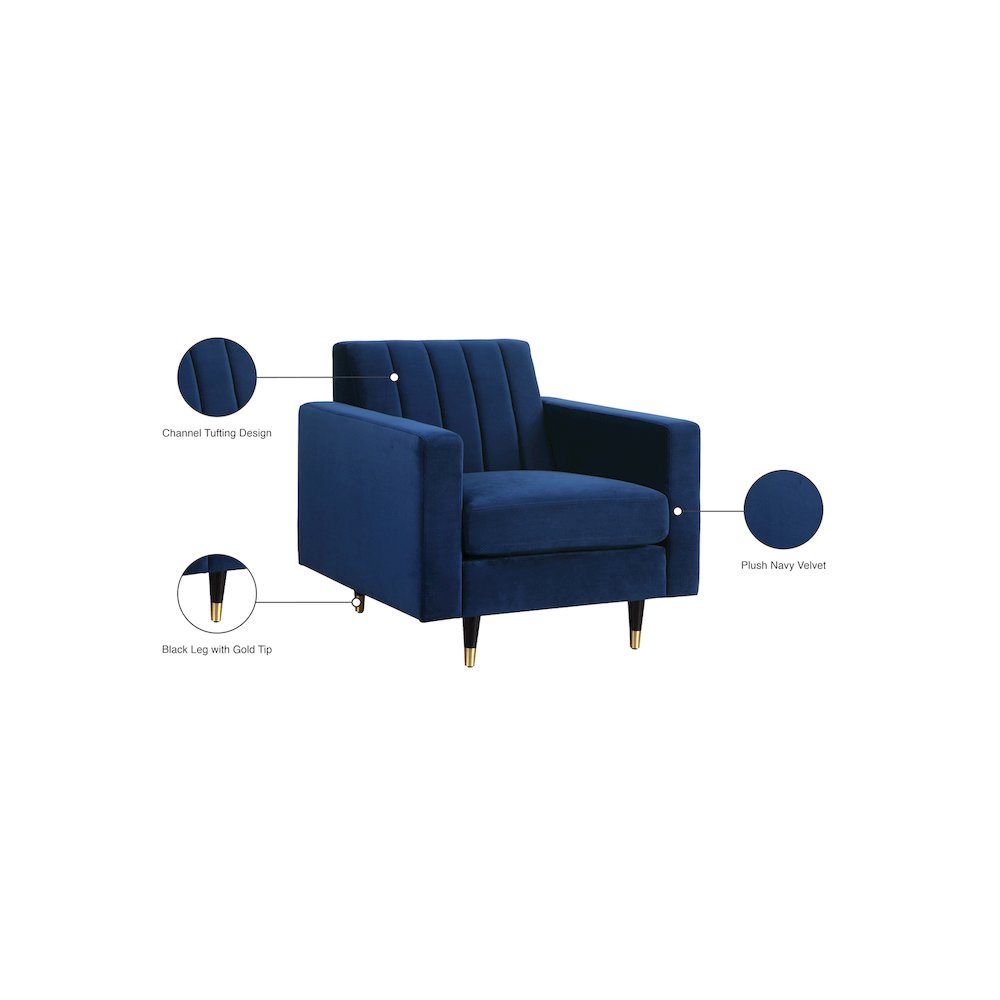 Lola Navy Velvet Chair