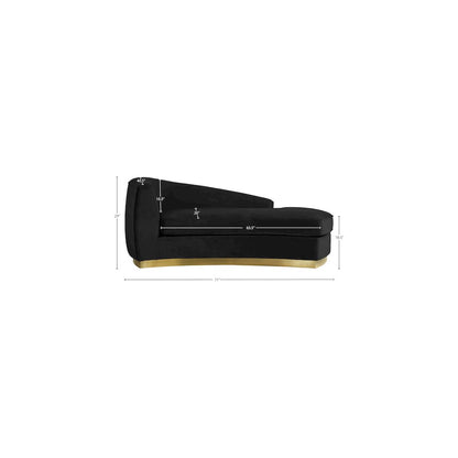 Julian Black Velvet Chaise