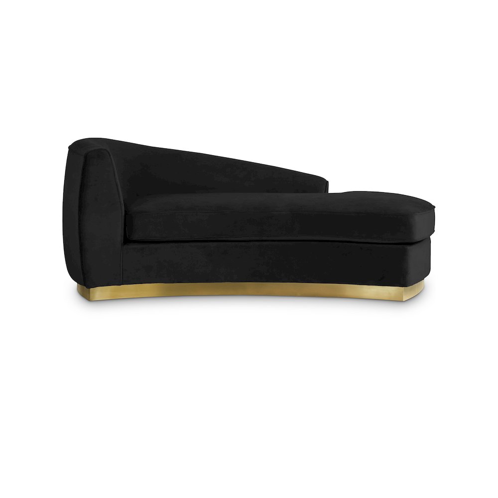 Julian Black Velvet Chaise