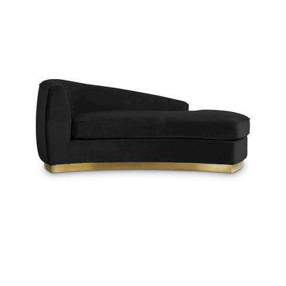 Julian Black Velvet Chaise