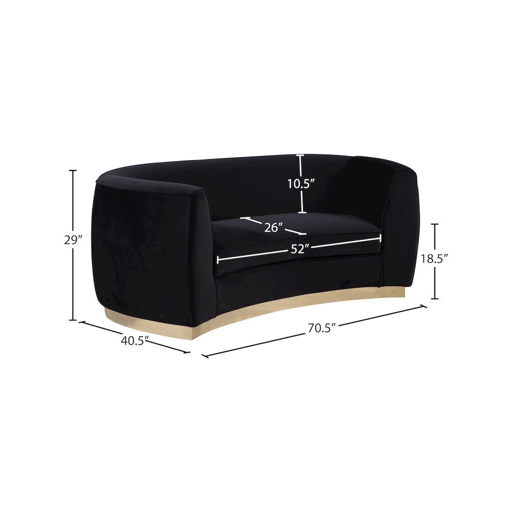 Julian Black Velvet Loveseat